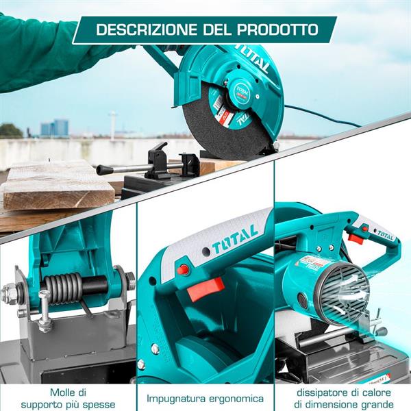 Troncatrice per ferro e metallo 2400W con disco da 355mm