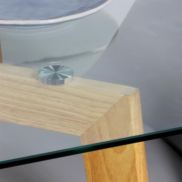 Tavolo da cucina rettangolare in legno e vetro Lake