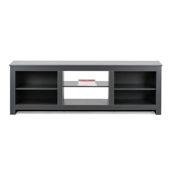 Mobile TV moderno grigio scuro con 6 vani, 180x42x60 cm