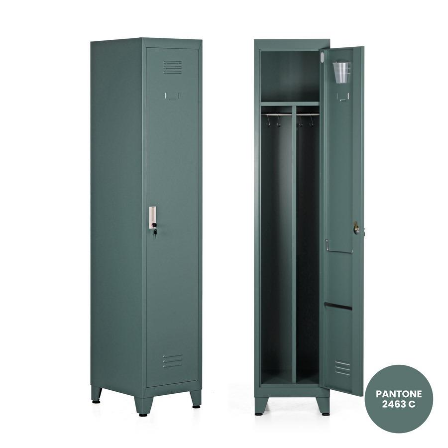 Armadietto metallo 180X38X45 con separatore centrale verde