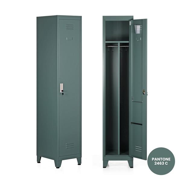 Armadietto metallo 180X38X45 con separatore centrale verde