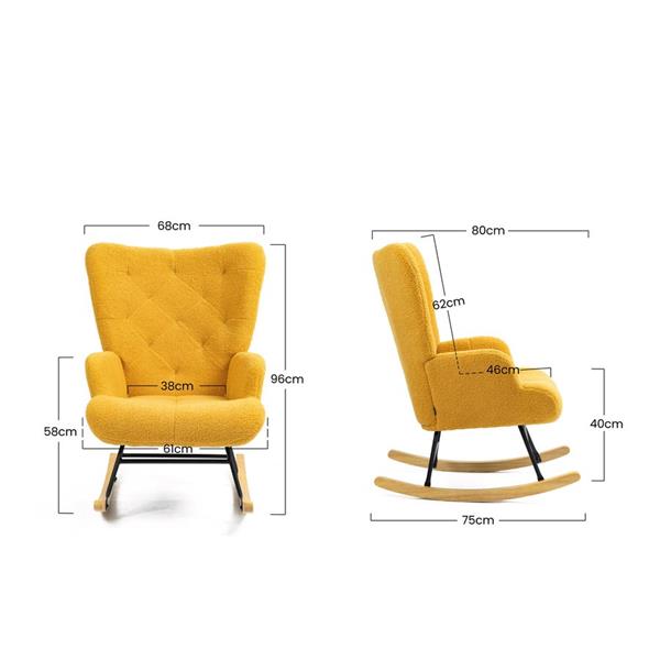 Poltroncina a dondolo bouclè ocra 96x66x90 cm - Swing