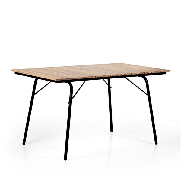 Tavolo da esterno con gambe metallo e top in legno 140x80cm - Santorini