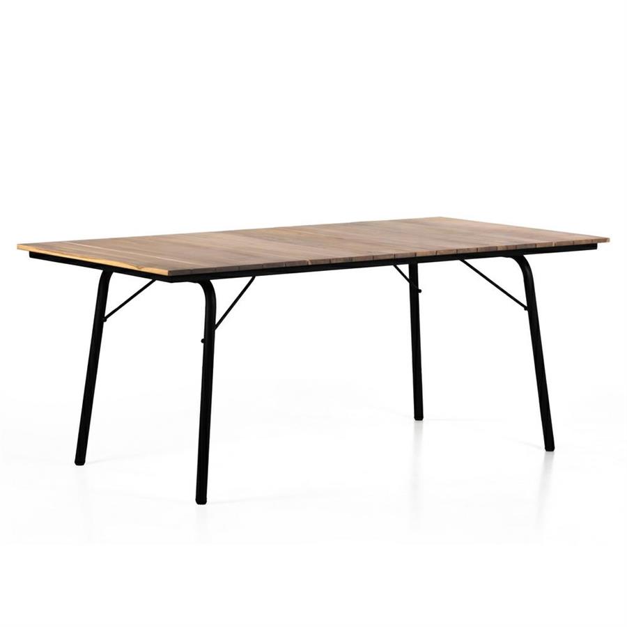 Tavolo da giardino in legno di acacia e metallo 180x90cm - Santorini