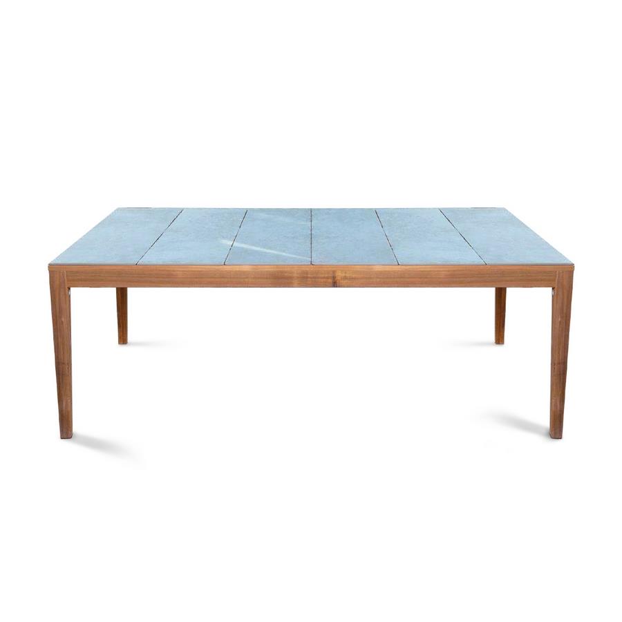 Tavolo da pranzo 200x100cm gambe legno e top in piastrelle - Kerk