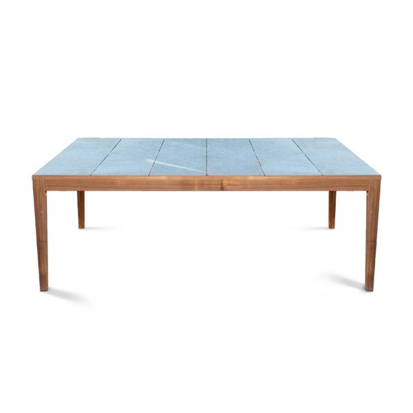 Tavolo da pranzo 200x100cm gambe legno e top in piastrelle - Kerk