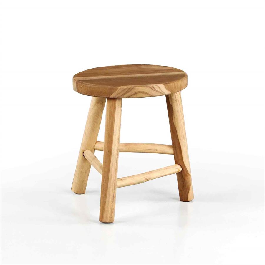 Sgabello basso barstool in legno di teak naturale - Shein