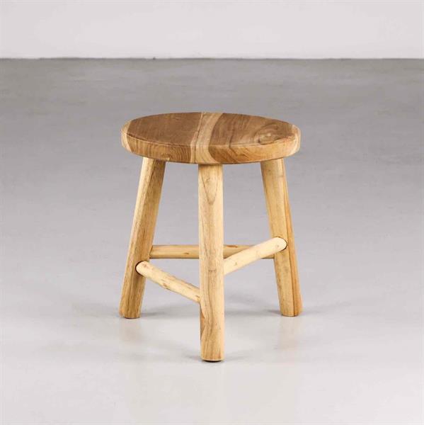 Sgabello basso barstool in legno di teak naturale - Shein