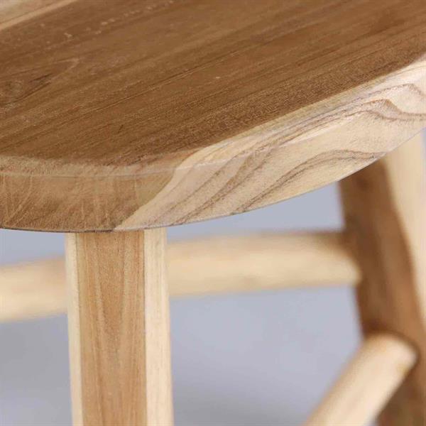 Sgabello basso barstool in legno di teak naturale - Shein