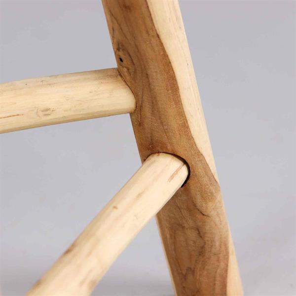 Sgabello basso barstool in legno di teak naturale - Shein