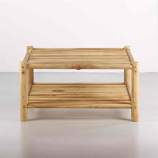 Tavolino basso da giardino quadrato 90x90cm in teak - Shein