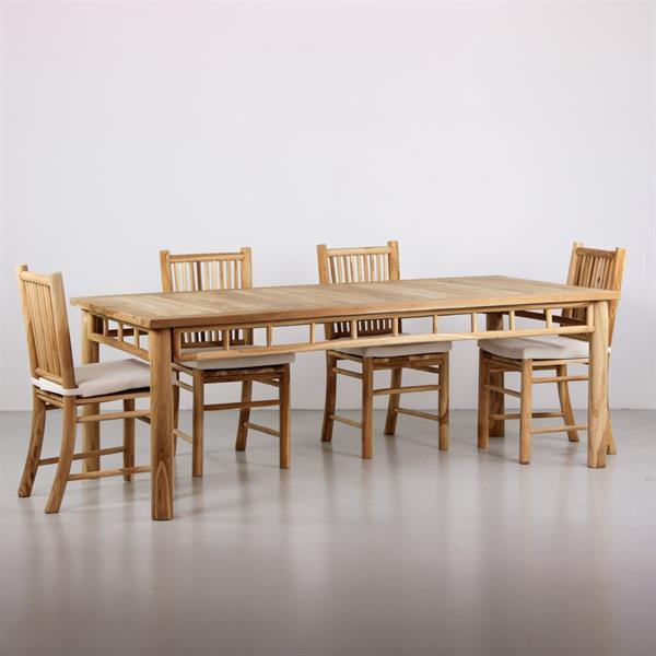 Tavolo da pranzo in teak riciclato 220x100x78cm - Shein