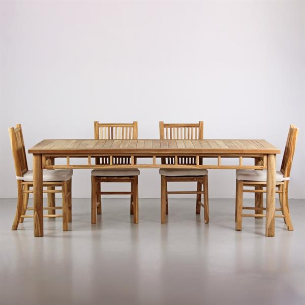 Tavolo da pranzo in teak riciclato 220x100x78cm - Shein