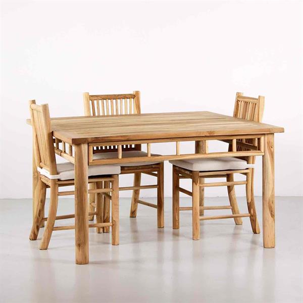 Tavolo da pranzo quadrato in legno di teak 140x140 cm - Shein