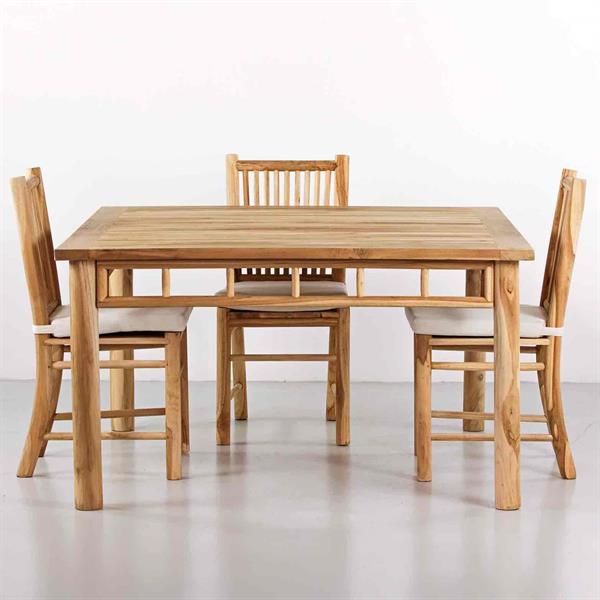 Tavolo da pranzo quadrato in legno di teak 140x140 cm - Shein