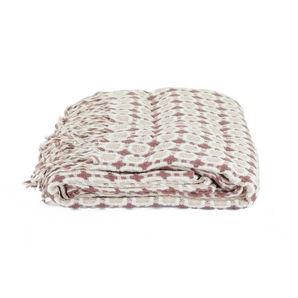 Coperta con frange rosa 130x170 cm - Melody