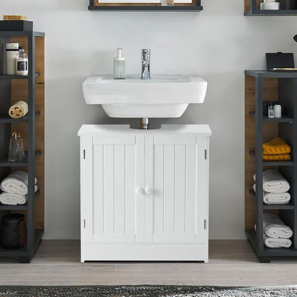 Mobiletto bagno sottolavabo a 2 ante bianco 60x30x60 - Caroline