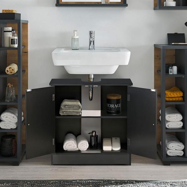 Mobile bagno sottolavabo grigio 60x30x60 - Caroline