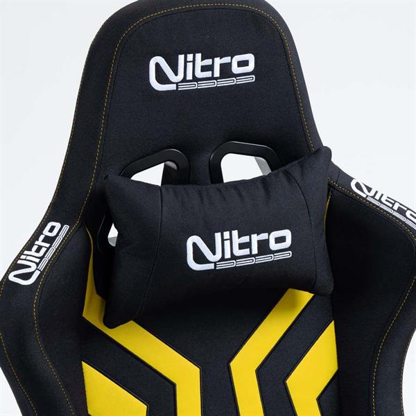 Sedia da gaming ufficio giallo nera in tessuto ed ecopelle - Flyco Pro