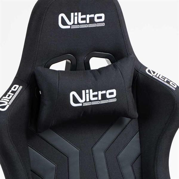 Sedia da gaming nera in tessuto ed ecopelle con omaggio - Flyco Pro