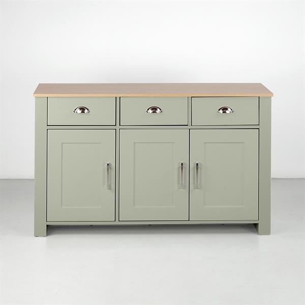 Credenza soggiorno salvia con 3 ante e 3 cassetti 120x70x40 cm - Ginevra