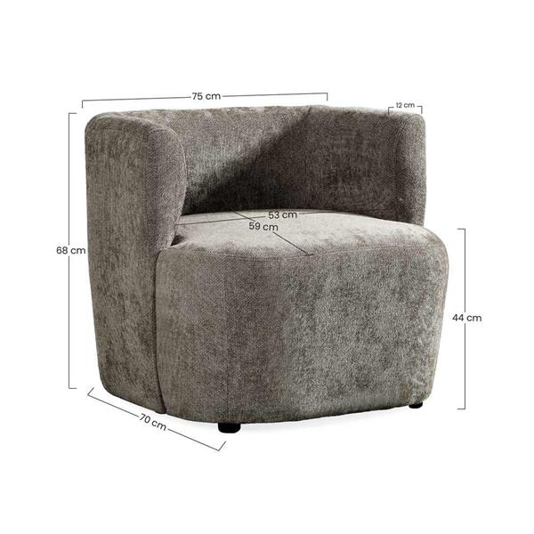 Poltroncina design in tessuto marrone 75x70x68 cm - Seattle