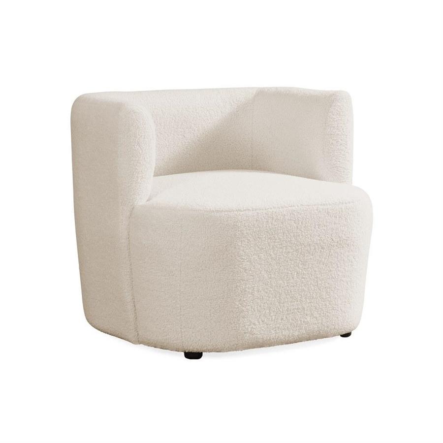 Poltrona design in tessuto teddy 75x70x68 cm crema - Seattle