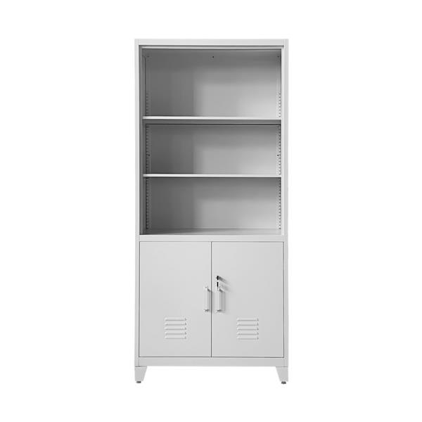 Mobile in metallo grigio 2 ante e 5 ripiani 85x45x190 cm - Yumi