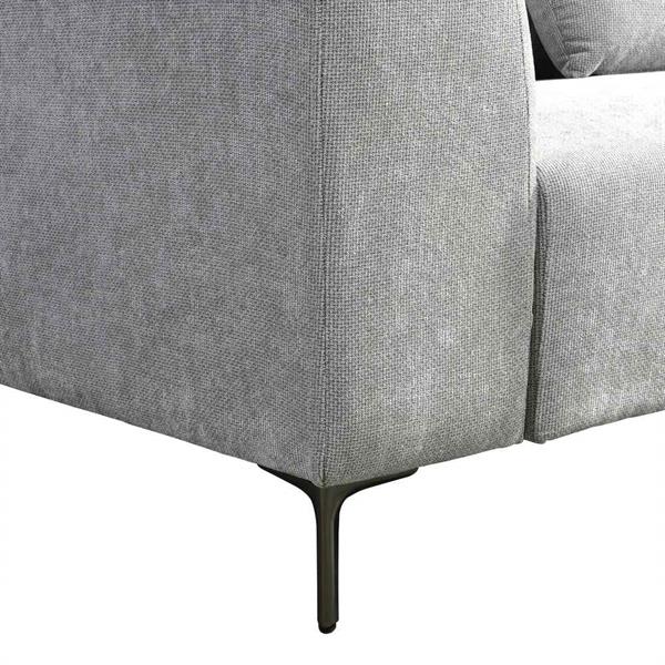 Divano elegante in tessuto grigio chiaro 252x99x72 cm - Cloe