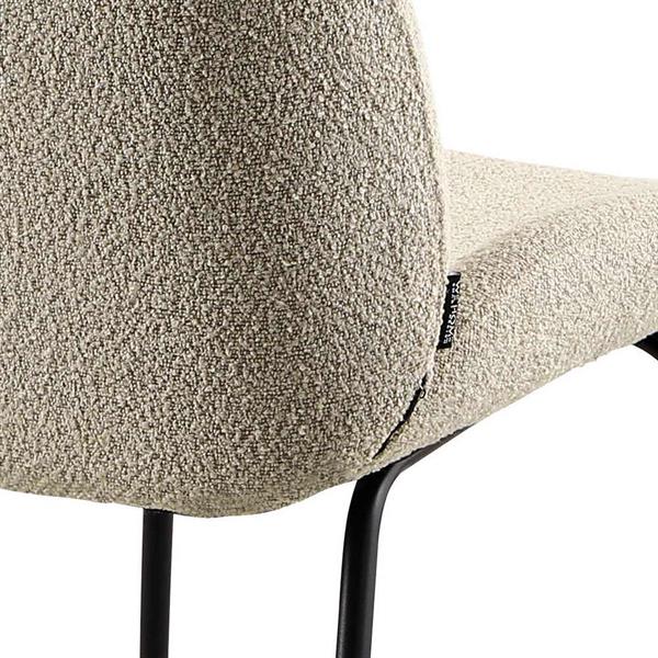 Coppia di sedie eleganti in tessuto bouclè beige con struttura nera - Shell