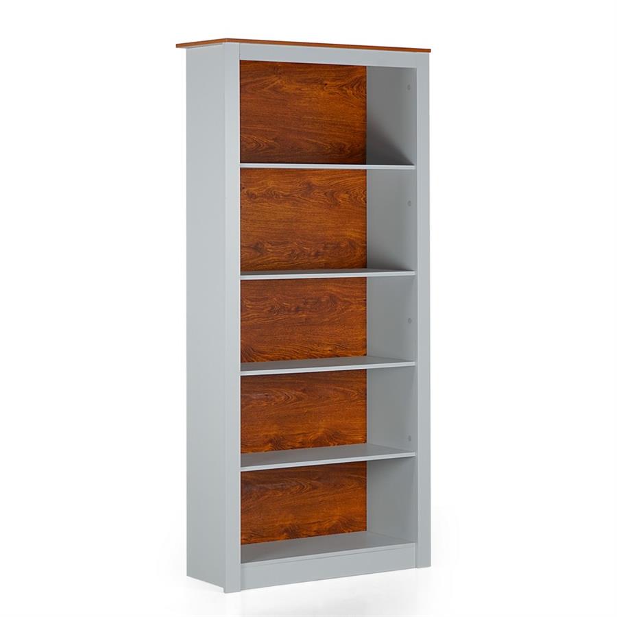 Libreria 5 ripiani grigia 90x36x198 cm - Ginevra