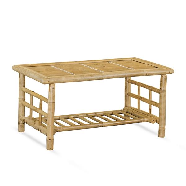 Set da giardino 4 posti  in Bamboo con cuscini blu - Coco