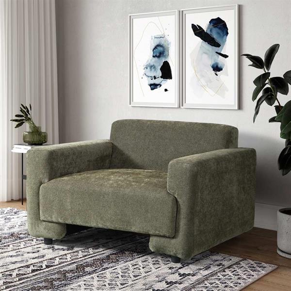 Poltrona moderna in tessuto verde scuro 111x90x72 cm - Paris