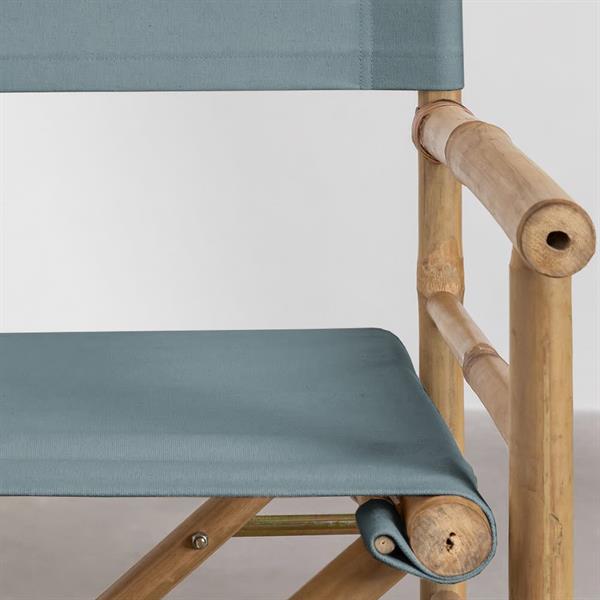 Coppia di sedie in bamboo con tessuto blu 62,5X44X91 cm