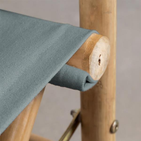 Coppia di sedie in bamboo con tessuto blu 62,5X44X91 cm