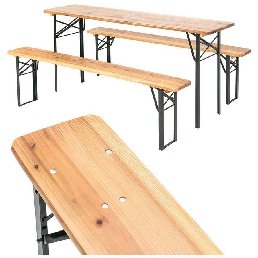 Set Birreria Con Tavolo E Panche In Legno Per Feste Sagre E Giardino X Brigros