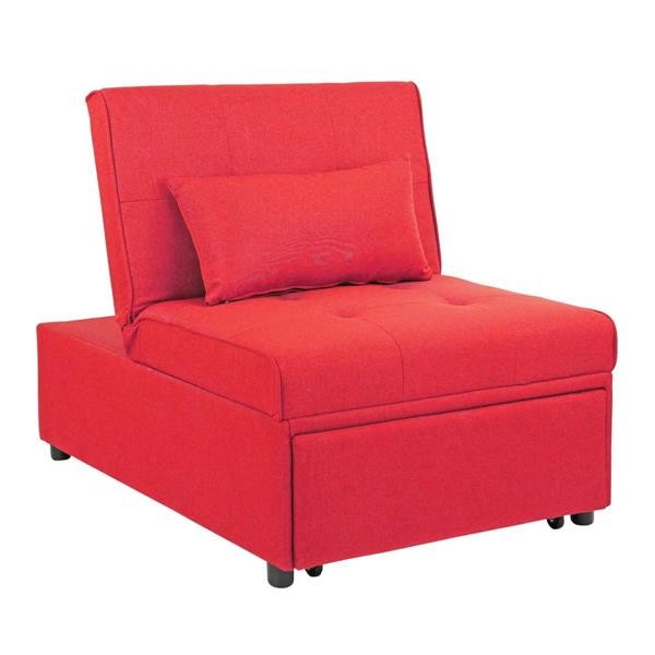 Pouf poltrona letto singolo in tessuto rosso | Brigros